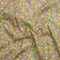 1 Yard Yellow Green and Lavender Crinkled Cotton Gauzy Woven Floral Fabric